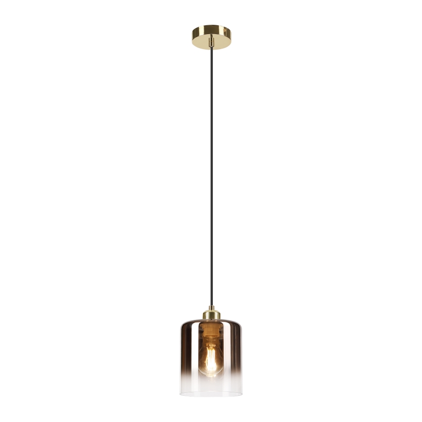 Lustre suspenso com cabo LIAH 1xE27/15W/230V dourado/castanho fumê