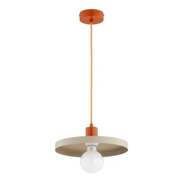 Lustre suspenso com cabo LITO 1xE27/15W/230V bege/cobre