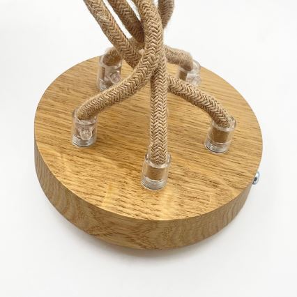 Lustre suspenso com cabo LOOMIS 5xE27/15W/230V 130 cm bege/carvalho