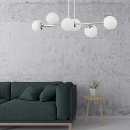 Lustre suspenso com cabo MADDIE 5xE14/5W/230V cromado brilhante