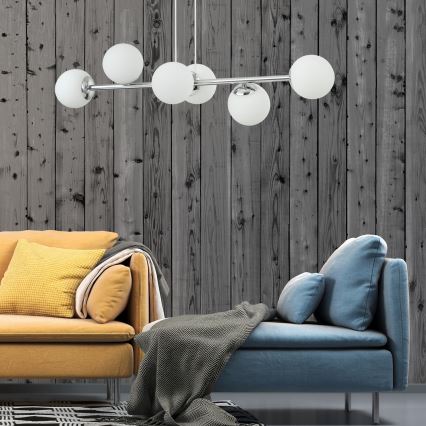 Lustre suspenso com cabo MADDIE 5xE14/5W/230V cromado brilhante