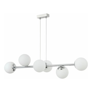 Lustre suspenso com cabo MADDIE 6xE14/5W/230V cromado brilhante