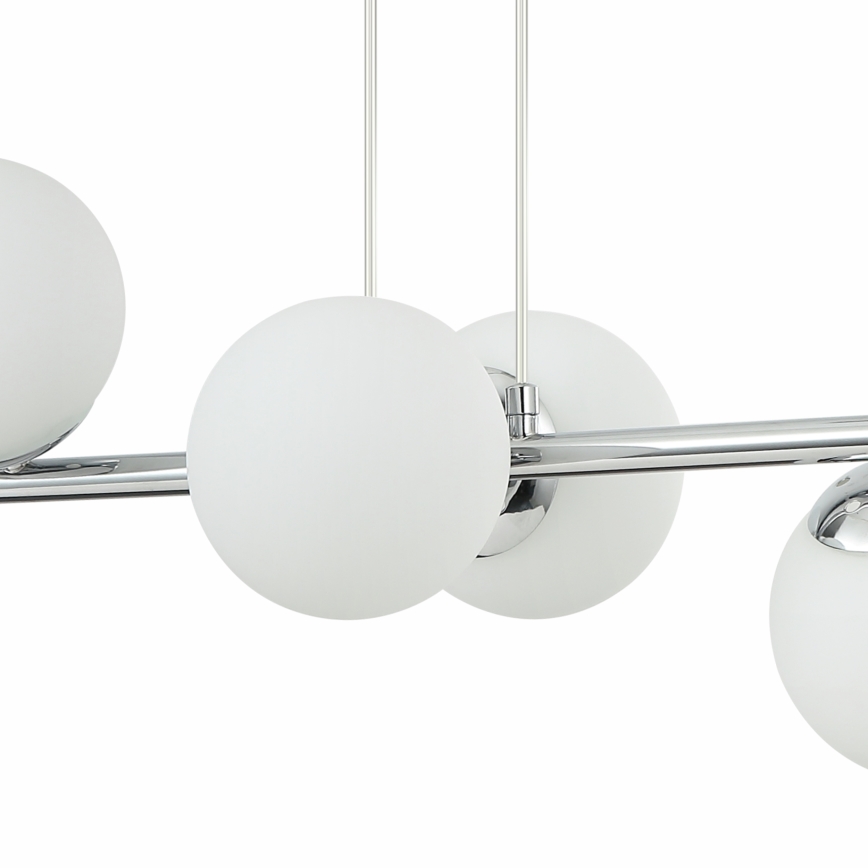 Lustre suspenso com cabo MADDIE 6xE14/5W/230V cromado brilhante