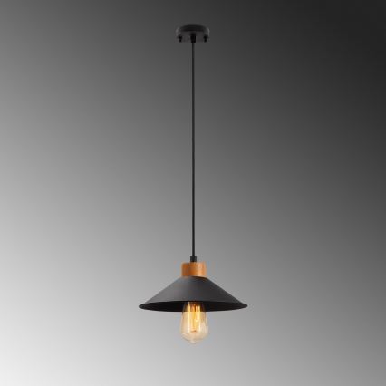 Lustre suspenso com cabo MANAVGAT 1xE27/40W/230V preto/castanho