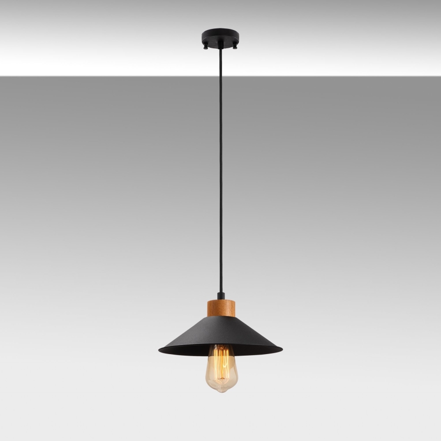 Lustre suspenso com cabo MANAVGAT 1xE27/40W/230V preto/castanho