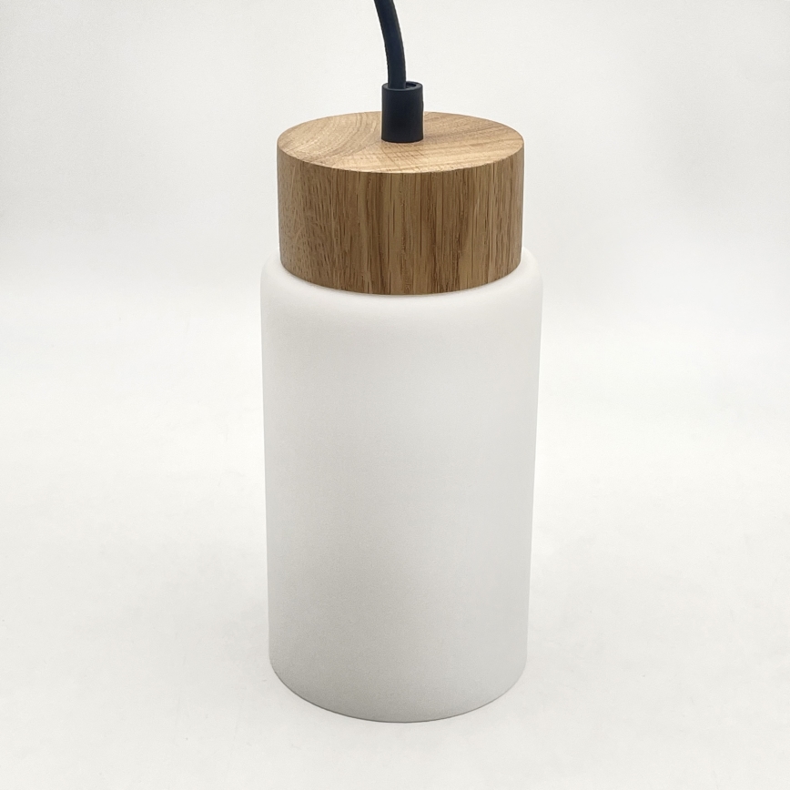 Lustre suspenso com cabo MARKUS 3xE27/15W/230V preto/carvalho