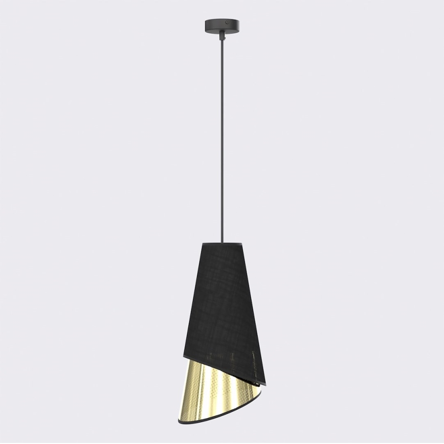 Lustre suspenso com cabo MODA 1xE27/15W/230V preto/dourado