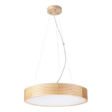 Lustre suspenso com cabo NATURAL MODERN, 3xE27/15W/230V, diâmetro 47,5 cm, em pinho