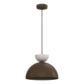 Lustre suspenso com cabo NEVIS 1xE27/15W/230V Ø 29 cm castanho