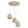 Lustre suspenso com cabo PARKLA 3xE27/15W/230V bege/dourado