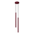 Lustre suspenso com cabo PASTELO 2xG9/8W/230V vermelho