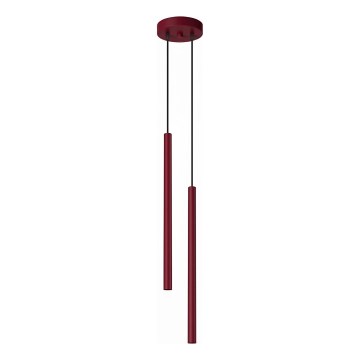 Lustre suspenso com cabo PASTELO 2xG9/8W/230V vermelho