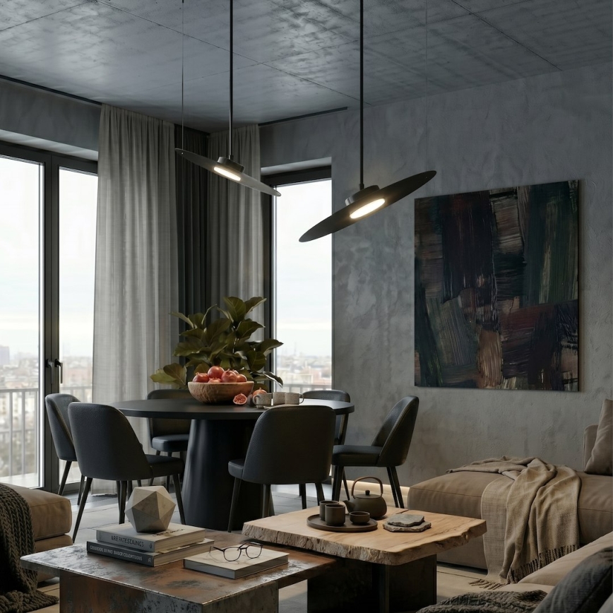 Lustre suspenso com cabo PIATTO 1xGX53/15W/230V, Ø 35 cm, preto
