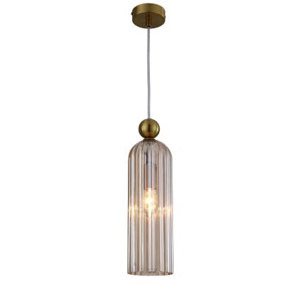 Lustre suspenso com cabo PIEGA 1xE14/40W/230V latão/bege fumê