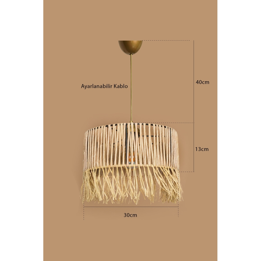 Lustre suspenso com cabo RIMINI 1xE27/40W/230V bege