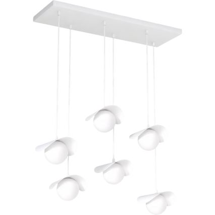 Lustre suspenso com cabo RITUAL 6xG9/8W/230V branco