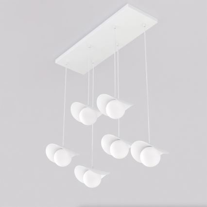 Lustre suspenso com cabo RITUAL 6xG9/8W/230V branco