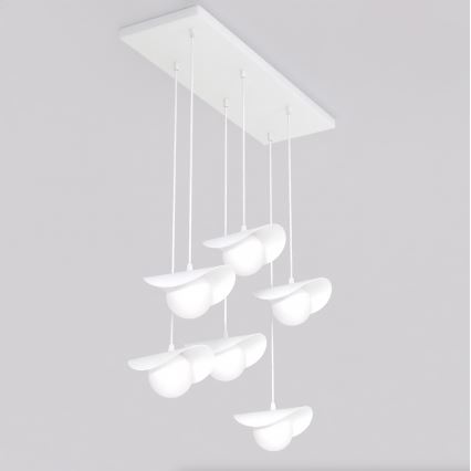 Lustre suspenso com cabo RITUAL 6xG9/8W/230V branco