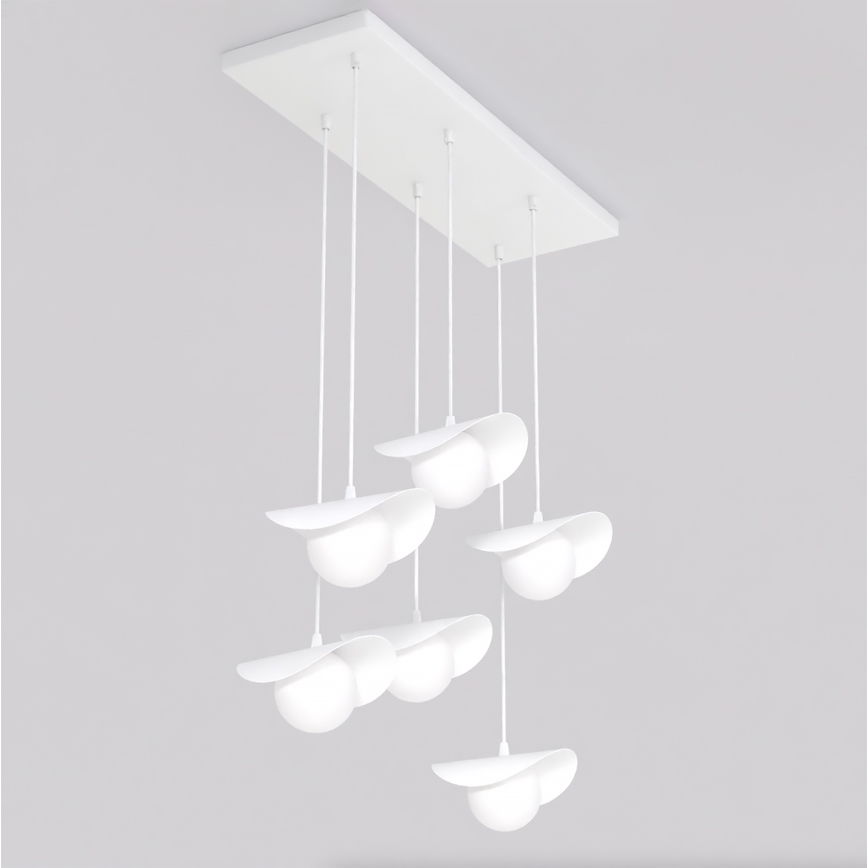 Lustre suspenso com cabo RITUAL 6xG9/8W/230V branco