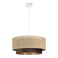 Lustre suspenso com cabo SARTA 1xE27/60W/230V Ø 45 cm castanho/juta