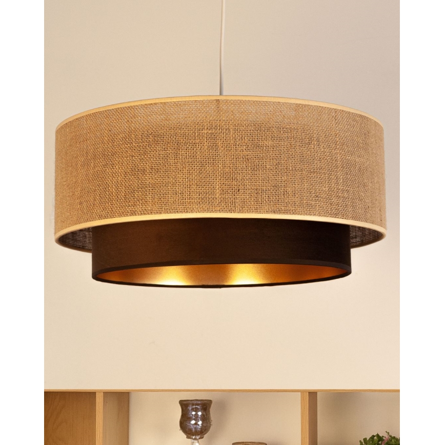 Lustre suspenso com cabo SARTA 1xE27/60W/230V Ø 45 cm castanho/juta
