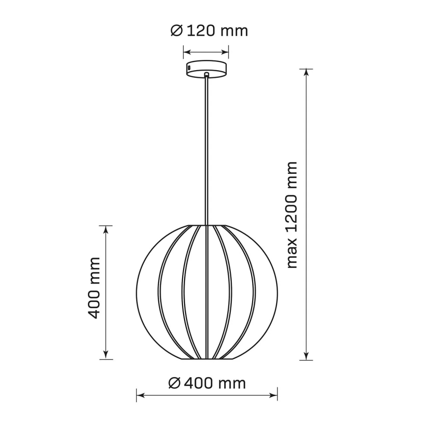 Lustre suspenso com cabo SENSAI 1xE27/20W/230V, Ø 40 cm, bege