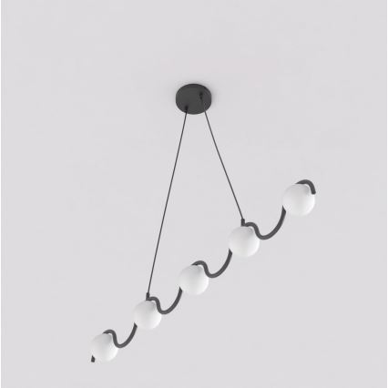 Lustre suspenso com cabo SINUS 5xG9/8W/230V preto
