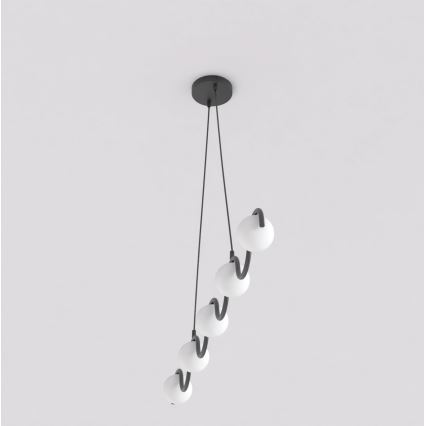 Lustre suspenso com cabo SINUS 5xG9/8W/230V preto