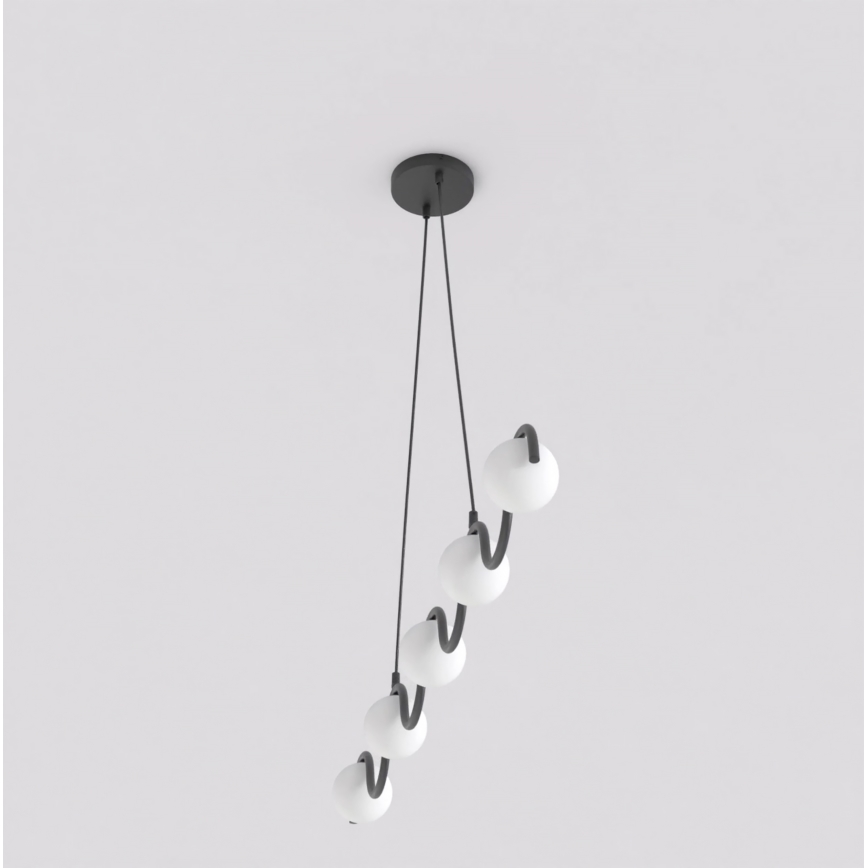 Lustre suspenso com cabo SINUS 5xG9/8W/230V preto