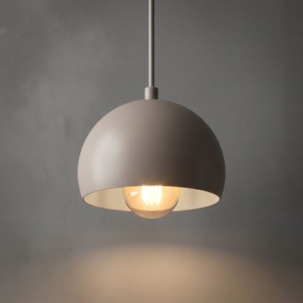 Lustre suspenso com cabo SOOL, 1xE27/15W/230V, Ø 15 cm, creme