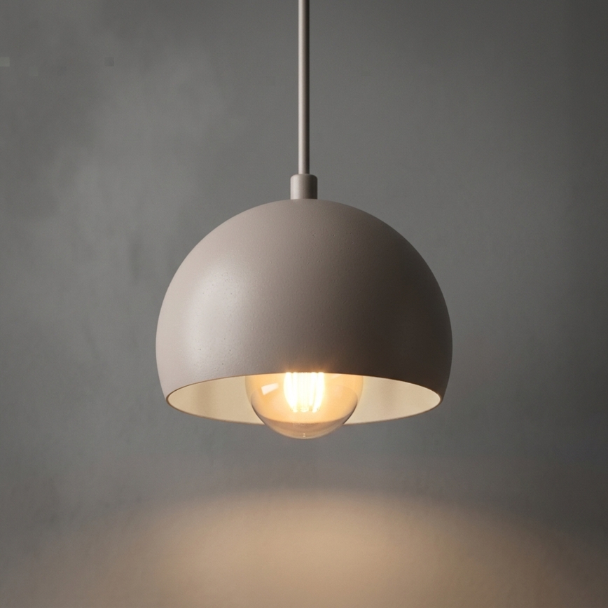 Lustre suspenso com cabo SOOL, 1xE27/15W/230V, Ø 15 cm, creme