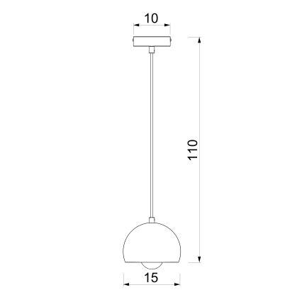 Lustre suspenso com cabo SOOL, 1xE27/15W/230V, Ø 15 cm, creme