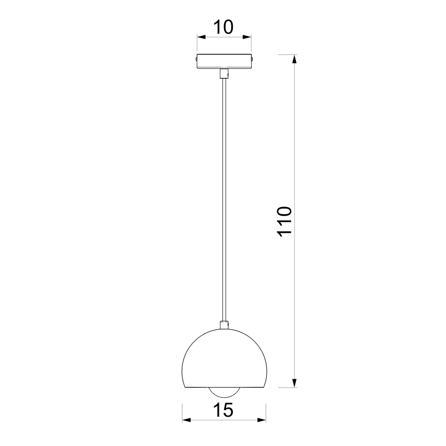 Lustre suspenso com cabo SOOL, 1xE27/15W/230V, Ø 15 cm, creme