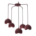 Lustre suspenso com cabo SOOL 5xE27/15W/230V bordô