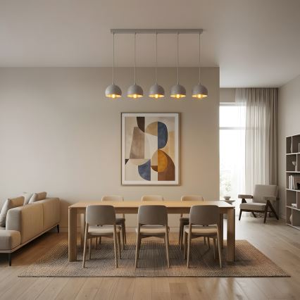 Lustre suspenso com cabo SOOL 5xE27/15W/230V branco