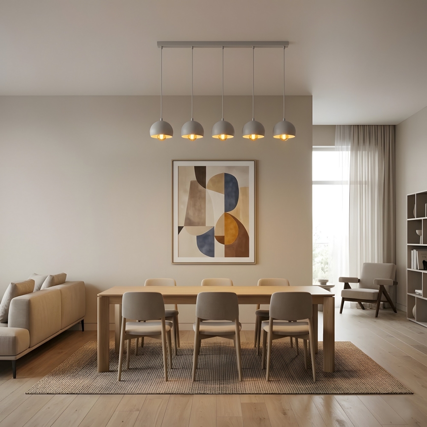 Lustre suspenso com cabo SOOL 5xE27/15W/230V branco