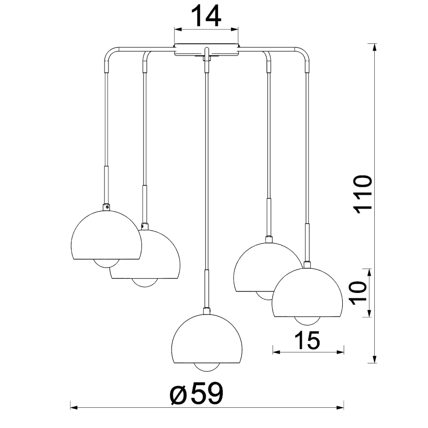 Lustre suspenso com cabo SOOL 5xE27/15W/230V creme