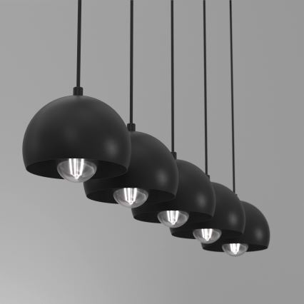 Lustre suspenso com cabo SOOL 5xE27/15W/230V preto