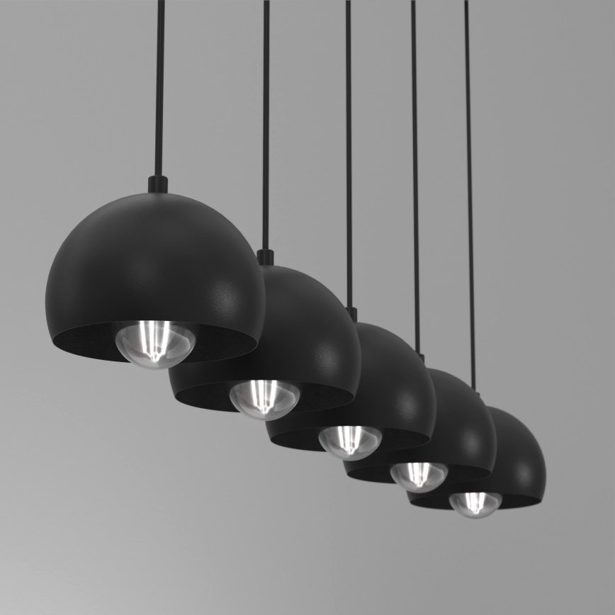 Lustre suspenso com cabo SOOL 5xE27/15W/230V preto