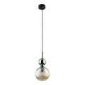 Lustre suspenso com cabo SOPHIA 1xE14/10W/230V preto/verde/bege fumado
