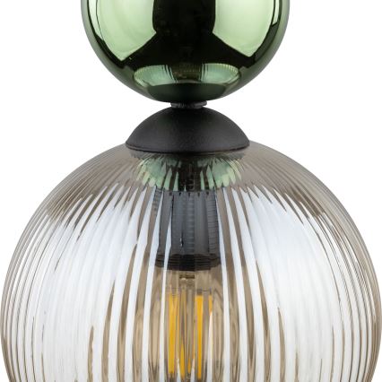 Lustre suspenso com cabo SOPHIA 1xE14/10W/230V preto/verde/bege fumado