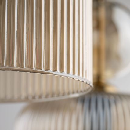 Lustre suspenso com cabo SOPHIA 3xE14/10W/230V preto/bege fumé