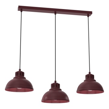 Lustre suspenso com cabo SVEN 3xE27/15W/230V borgonha