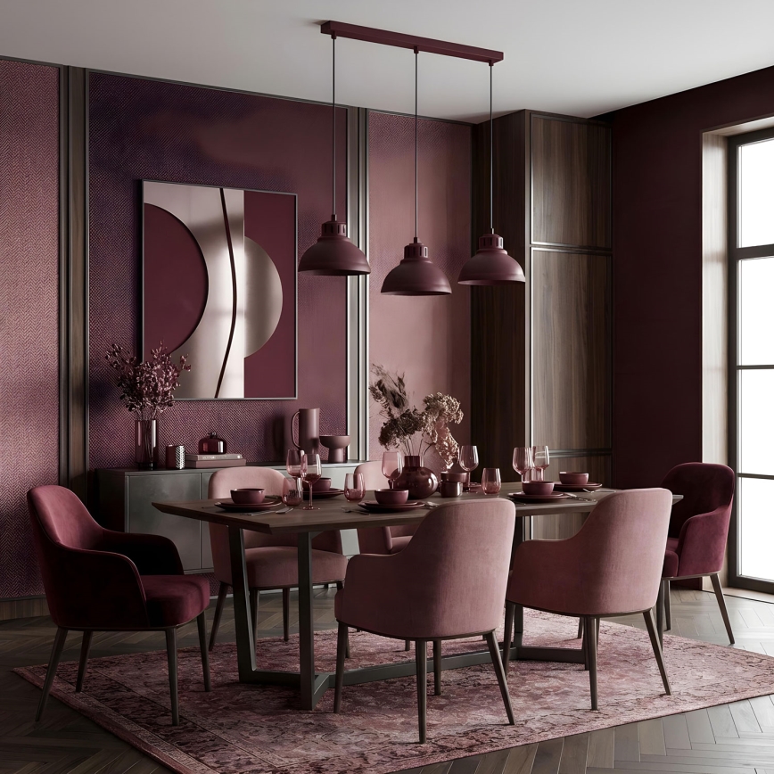 Lustre suspenso com cabo SVEN 3xE27/15W/230V borgonha