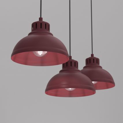 Lustre suspenso com cabo SVEN 3xE27/15W/230V borgonha