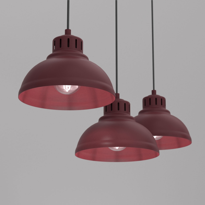 Lustre suspenso com cabo SVEN 3xE27/15W/230V borgonha