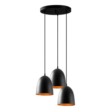 Lustre suspenso com cabo TATTOO 3xE27/40W/230V preto