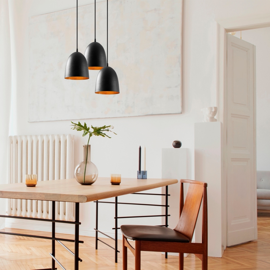 Lustre suspenso com cabo TATTOO 3xE27/40W/230V preto