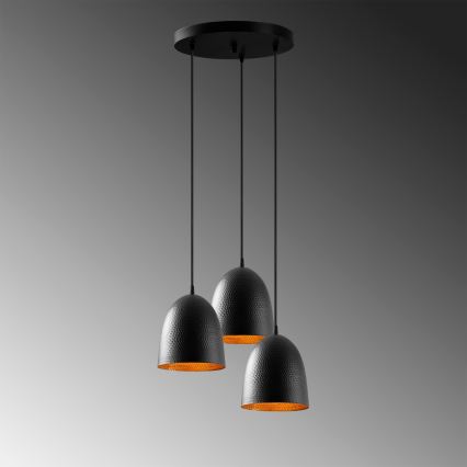 Lustre suspenso com cabo TATTOO 3xE27/40W/230V preto