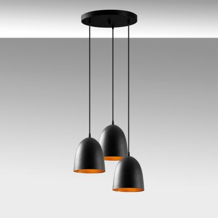 Lustre suspenso com cabo TATTOO 3xE27/40W/230V preto